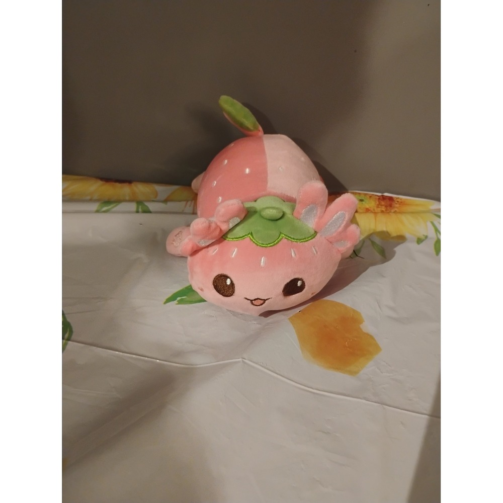 Strawberry Axolotl Plush Pink Fruit Stuffed Animal Kawaii Soft Toy